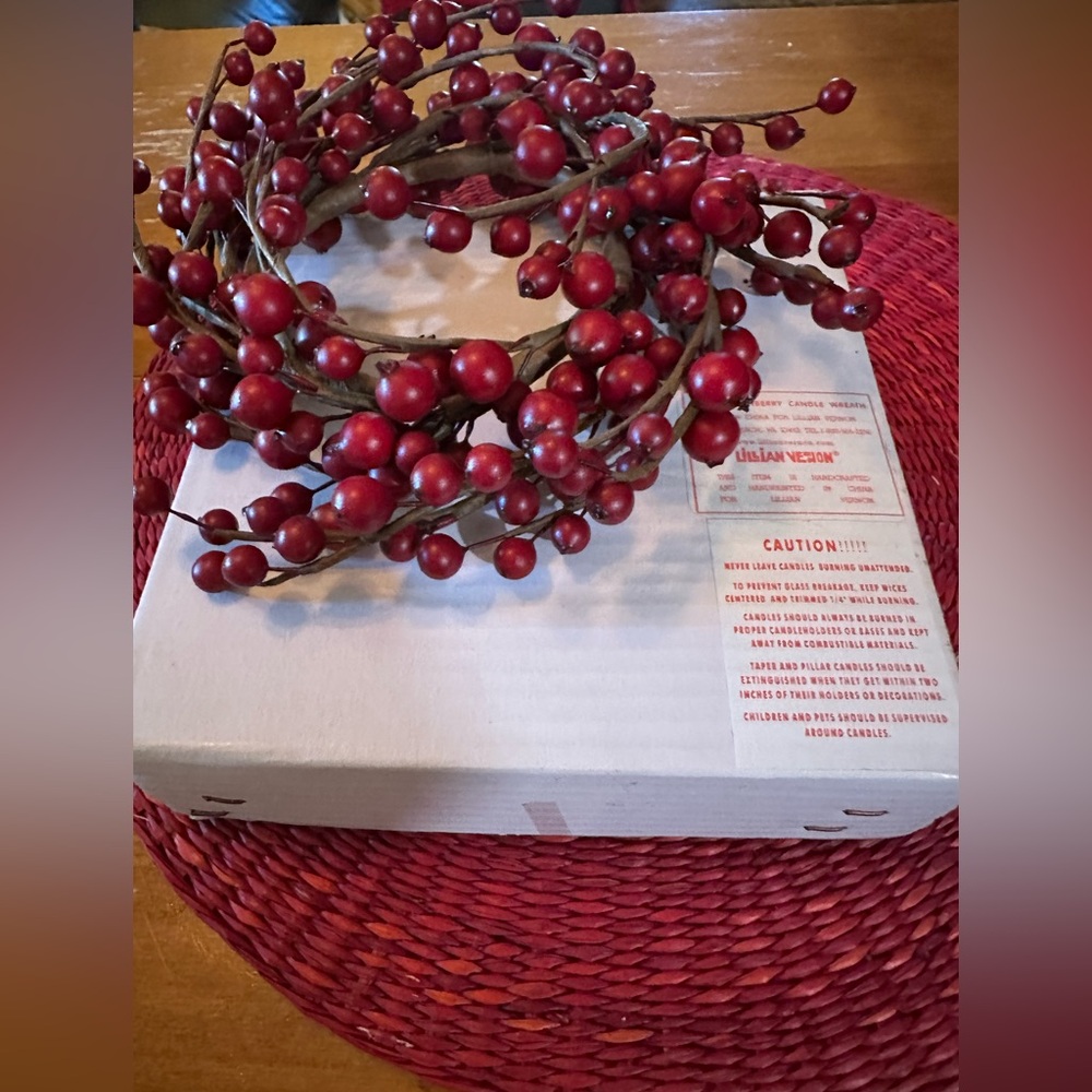 Lillian Vernon Holly Berry Festive Wreath - 8”